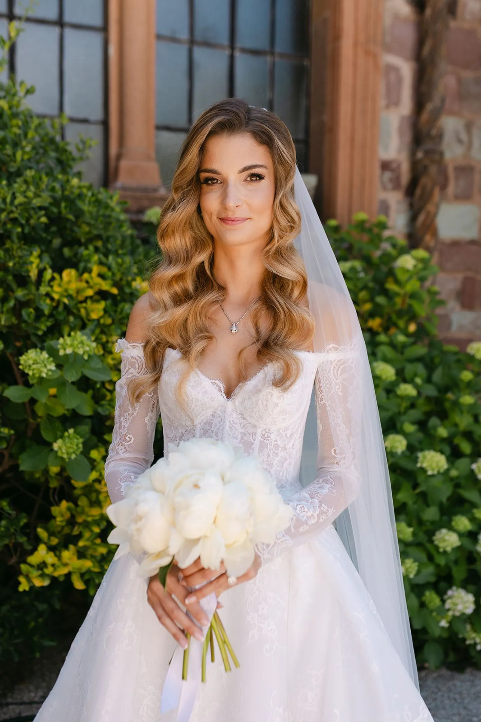 Bride and groom at a Riviera wedding, golden-hour portrait